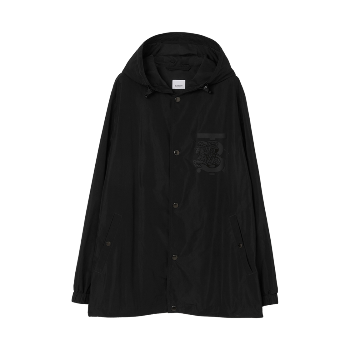 버버리 모노그램 EKD 쉐이프-메모리 태피터 후드 자켓 블랙(Burberry Monogram EKD Shape-Memory Taffeta Hooded Jacket Black) - 1