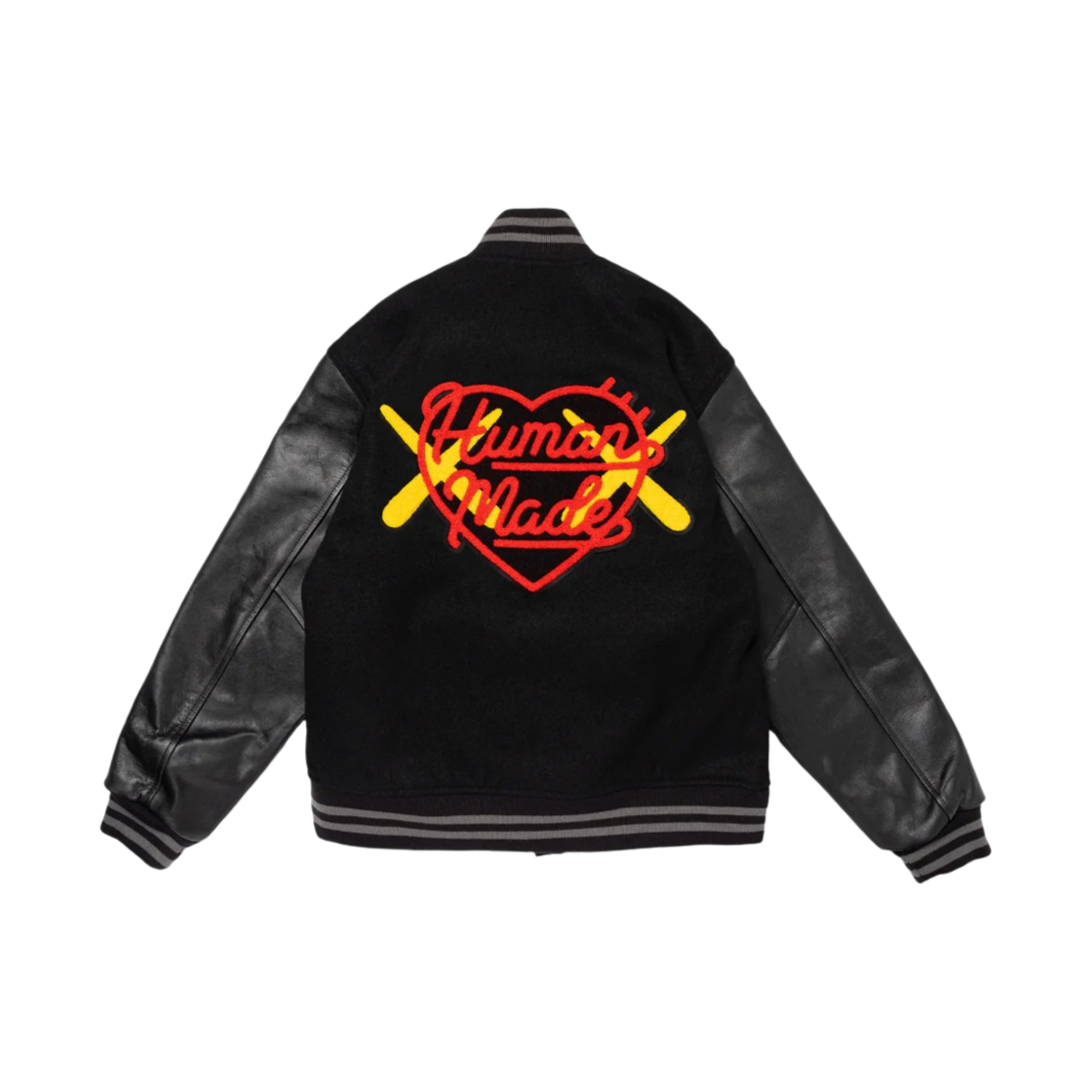 휴먼 메이드 x 카우스 바시티 자켓 #2 블랙(Human Made x Kaws Varsity Jacket #2 Black) - 2