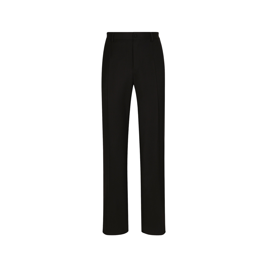 GYZMHTGH667N0000 Dolce & Gabbana Stretch Wool Straight Leg Pants Black