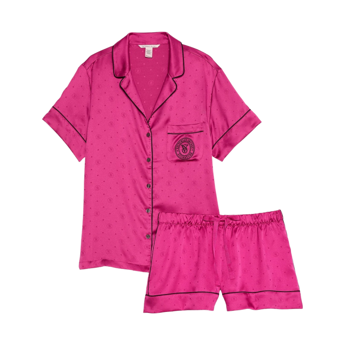 (W) 빅토리아 시크릿 사틴 숏 파자마 세트 핑크((W) Victoria's Secret Satin Short Pajama Set Pink)