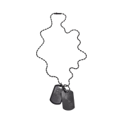 Diesel Dx0014 Gunmetal Stainless Steel Double Dog Tag Necklace Black