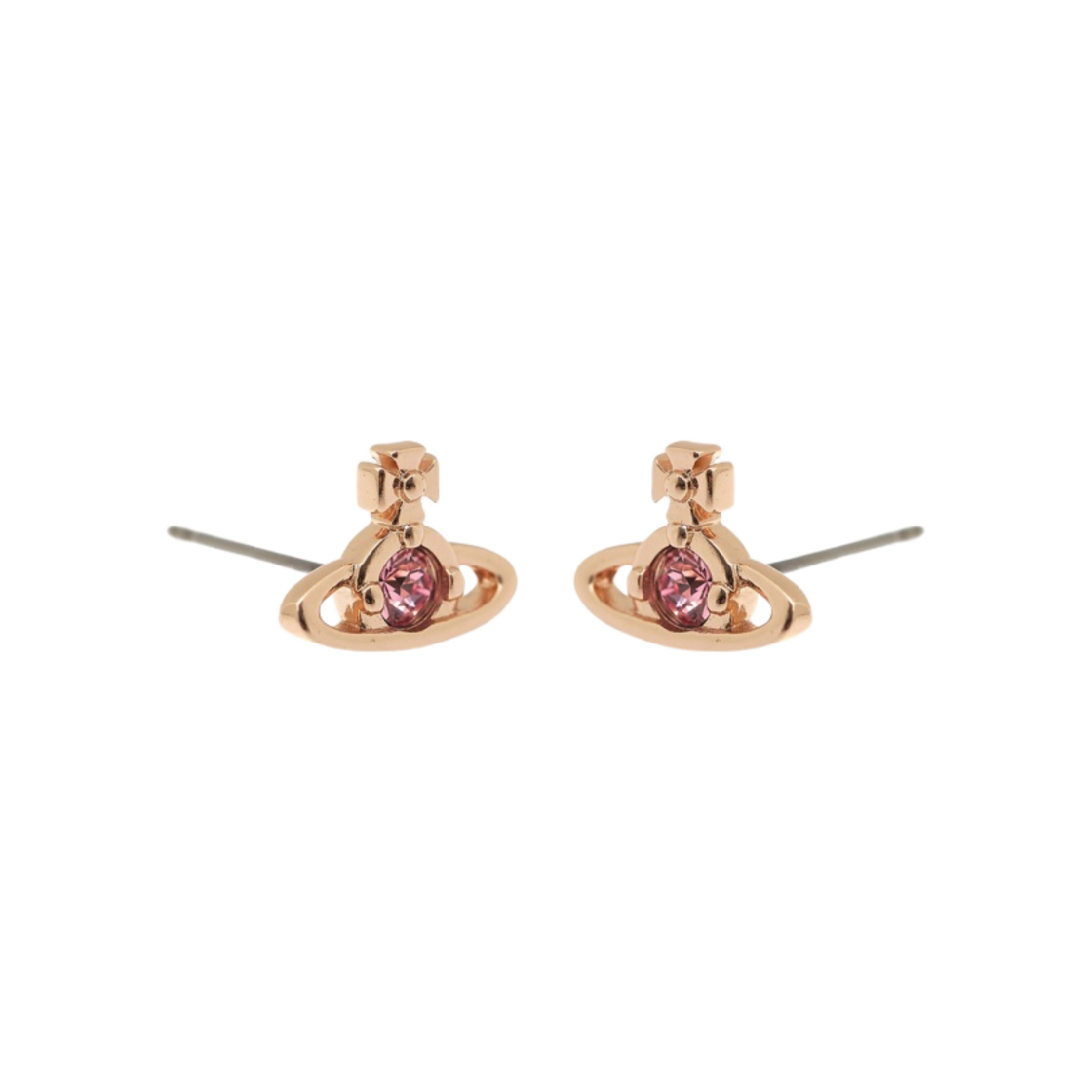 (W) 비비안 웨스트우드 나노 솔리테르 이어링 핑크 골드((W) Vivienne Westwood Nano Solitaire Earrings Pink Gold) - 1
