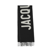 Jacquemus L'echarpe Fringe Logo Muffler Black