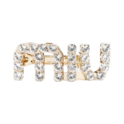 (W) Miu Miu Crystal Hair Clip Gold