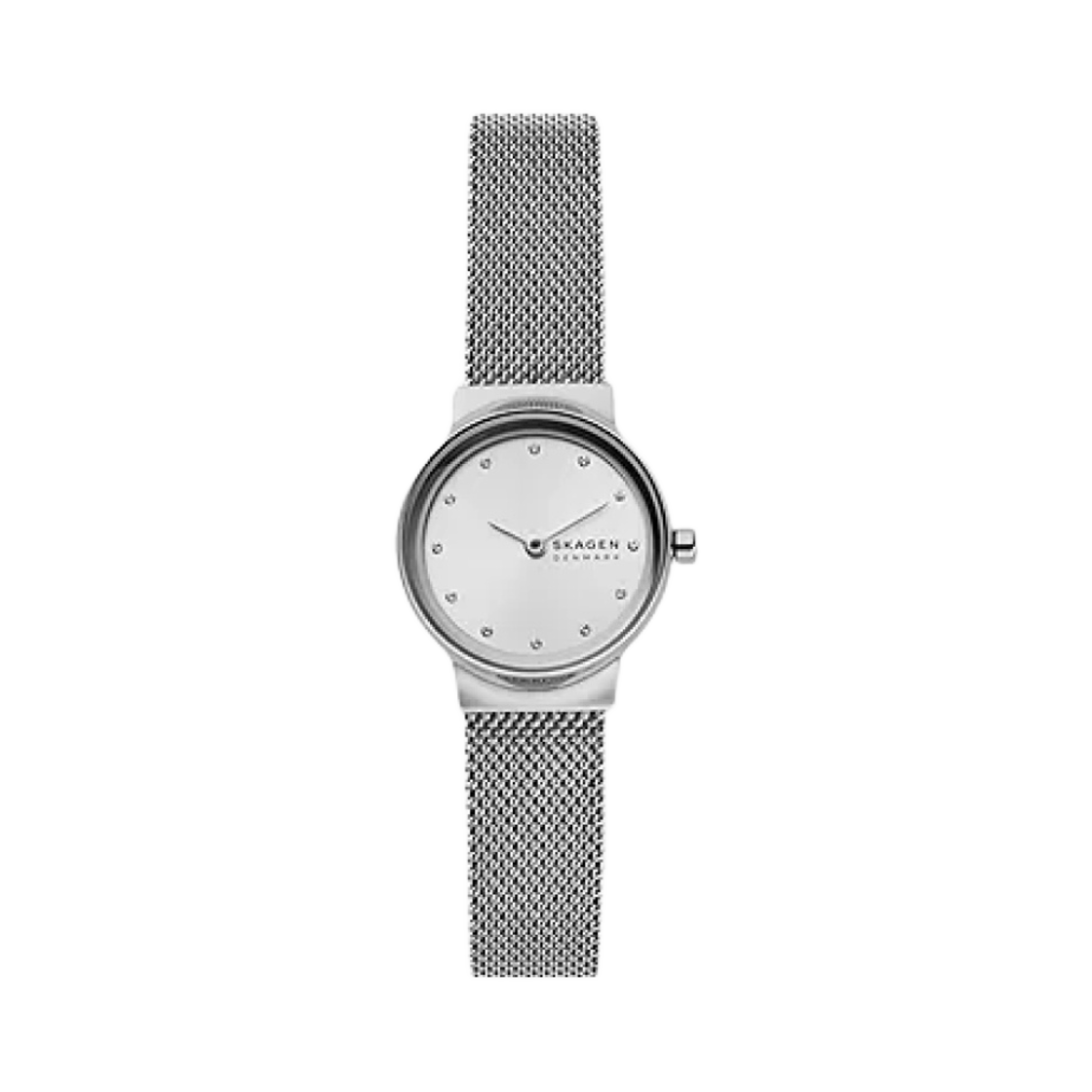 SKW2715 Skagen Freja Lille Two Hand 26mm White Silver Stainless Steel Mesh Silver