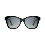 Chanel Square Sunglasses Acetate Glass Pearls & Black Frame Grey Polarized Gradient Lenses International Fit