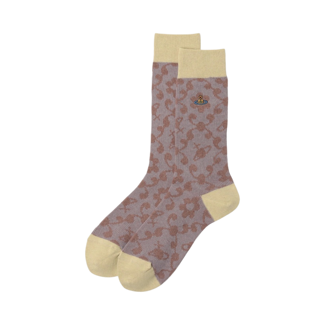 (W) 비비안 웨스트우드 블루밍 테라스 크루 삭스 퍼플((W) Vivienne Westwood Blooming Terrace Crew Socks Purple) - 1