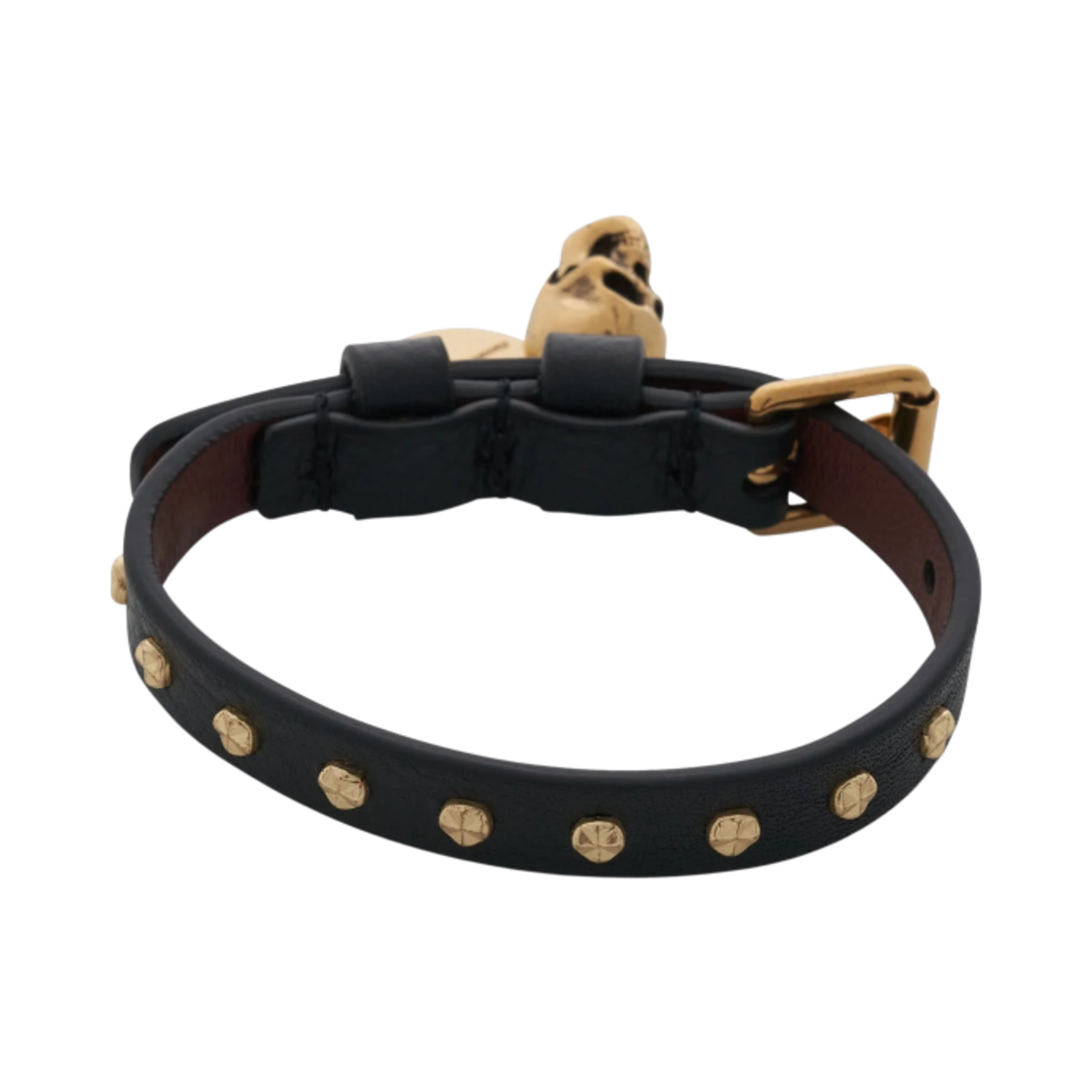 알렉산더 맥퀸 골드 스컬 브레이슬릿 블랙(Alexander McQueen Gold Skull Bracelet Black) - 2