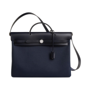 Hermes Herbag Messenger 39 Bag Military Canvas Hunter & Palladium Bleu Marine Bleu Indigo