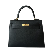 Hermes Kelly 25 Bag Sellier Epsom & Gold Noir