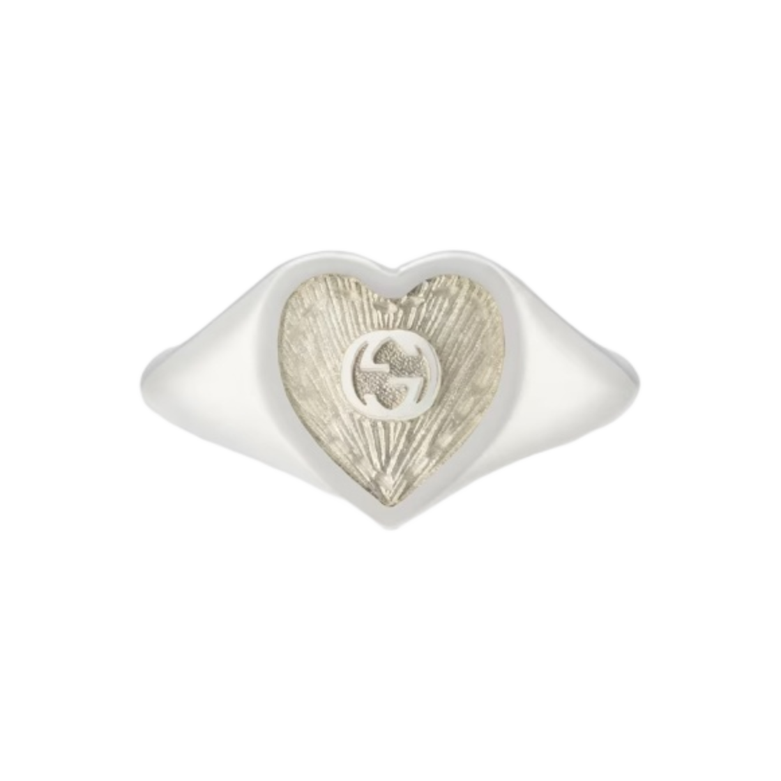 645544-J8410-1184 (W) Gucci Heart Ring with Interlocking G 925 Sterling Silver