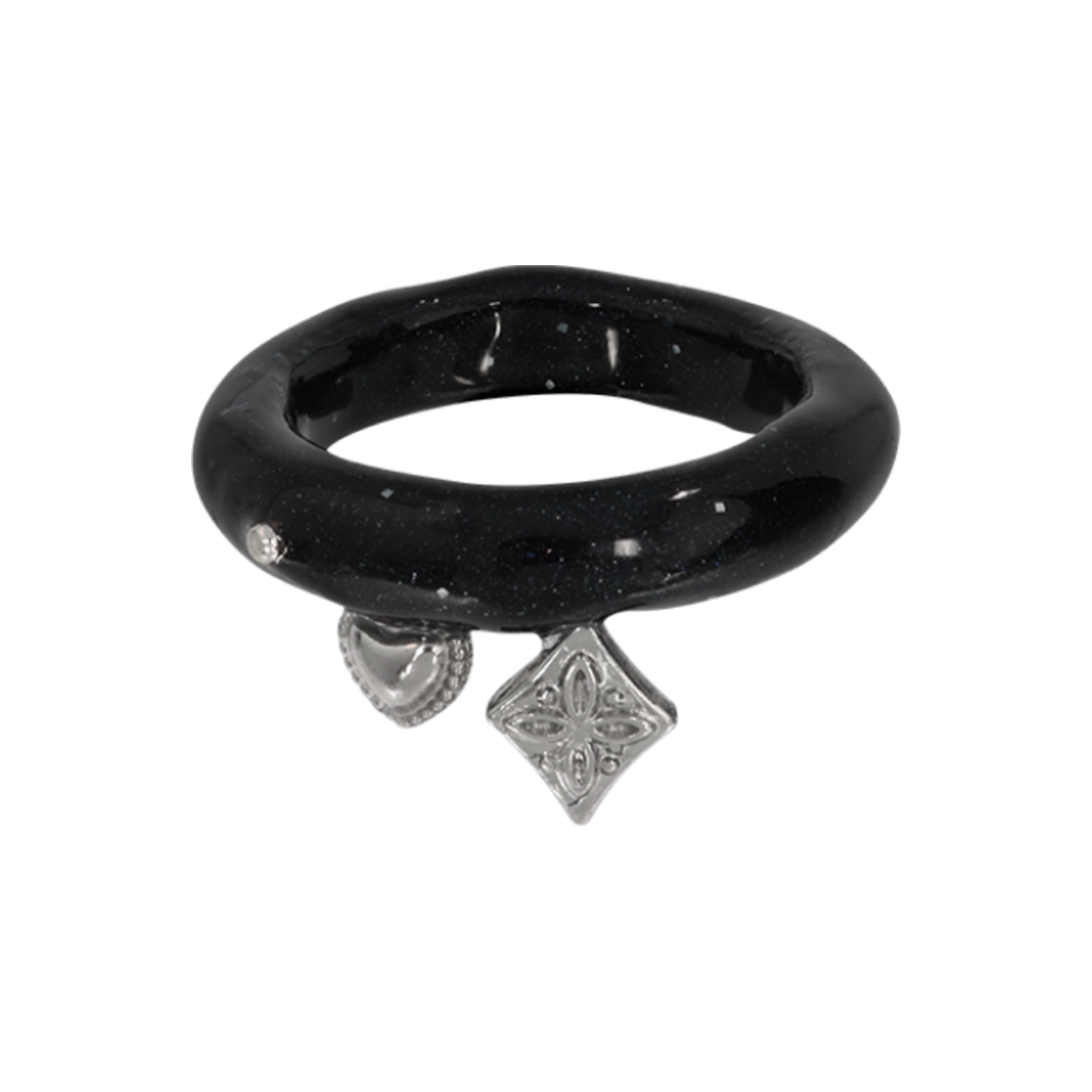 엔프프 핀 드롭 링 블랙