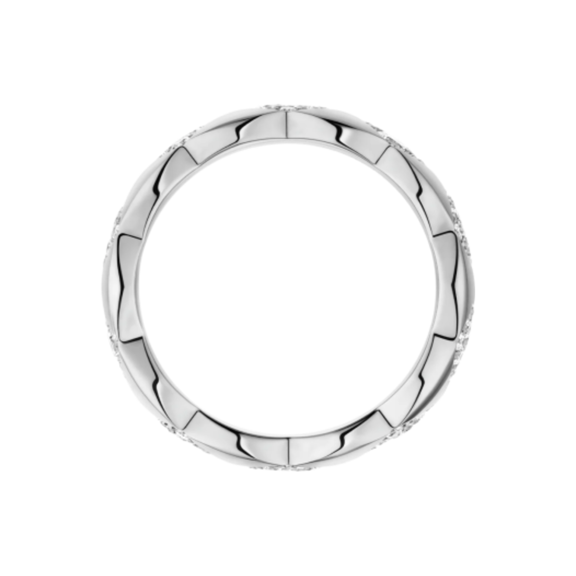 샤넬 코코 크러쉬 링 퀼티드 모티프 스몰 & 18K 화이트 골드 다이아몬드(Chanel Coco Crush Ring Quilted Motif Small & 18K White Gold Diamonds) - 3