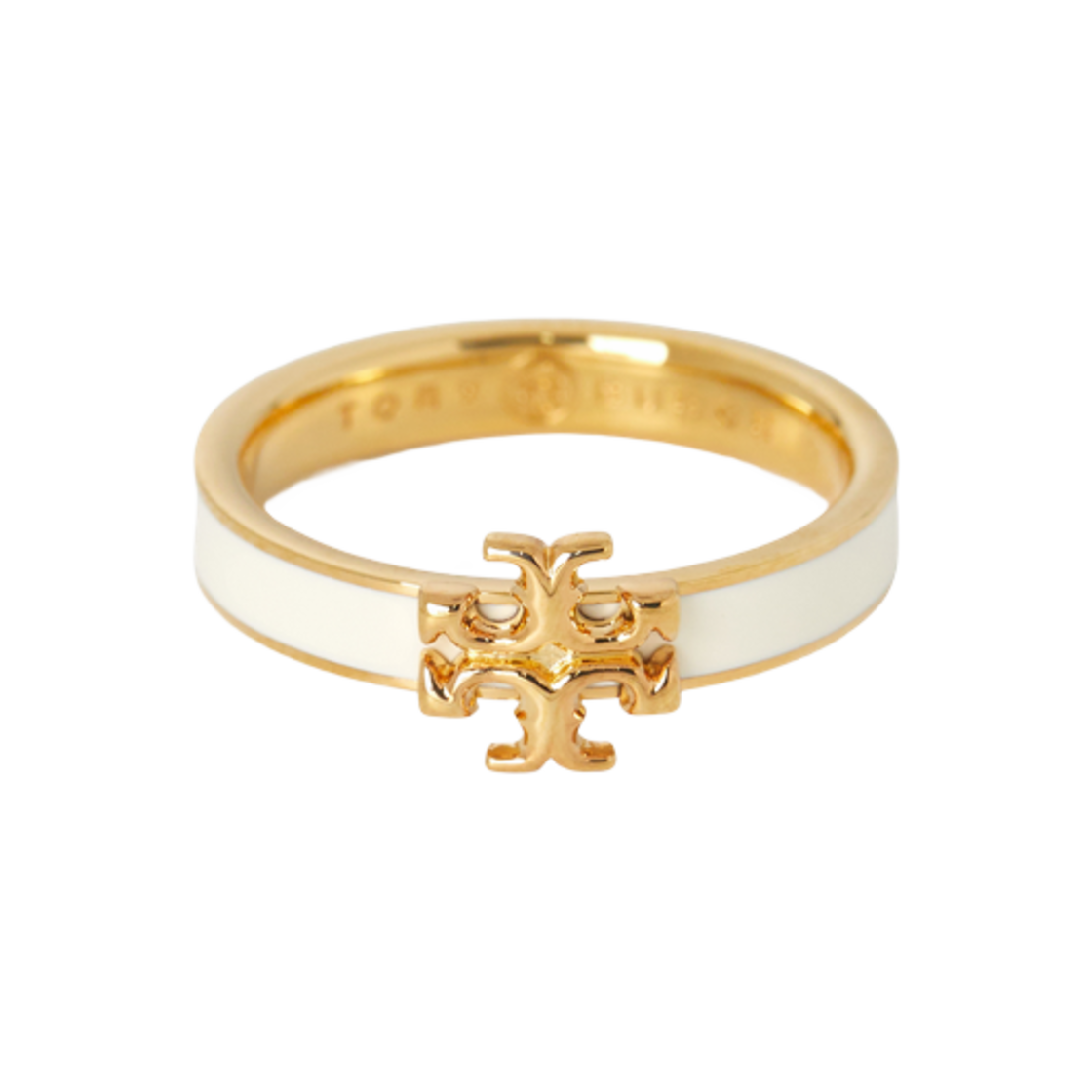143760-700 (W) Tory Burch Kira Enamel Ring White
