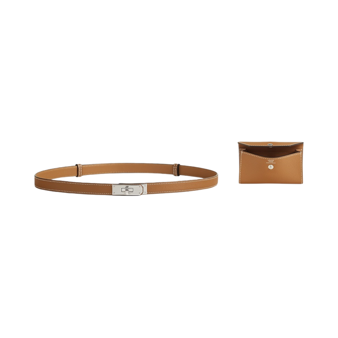 (W) 에르메스 켈리 포켓 18 벨트 앱송 & 팔라듐 하드웨어 골드((W) Hermes Kelly Pocket 18 Belt Epsom & Palladium Gold) - 2