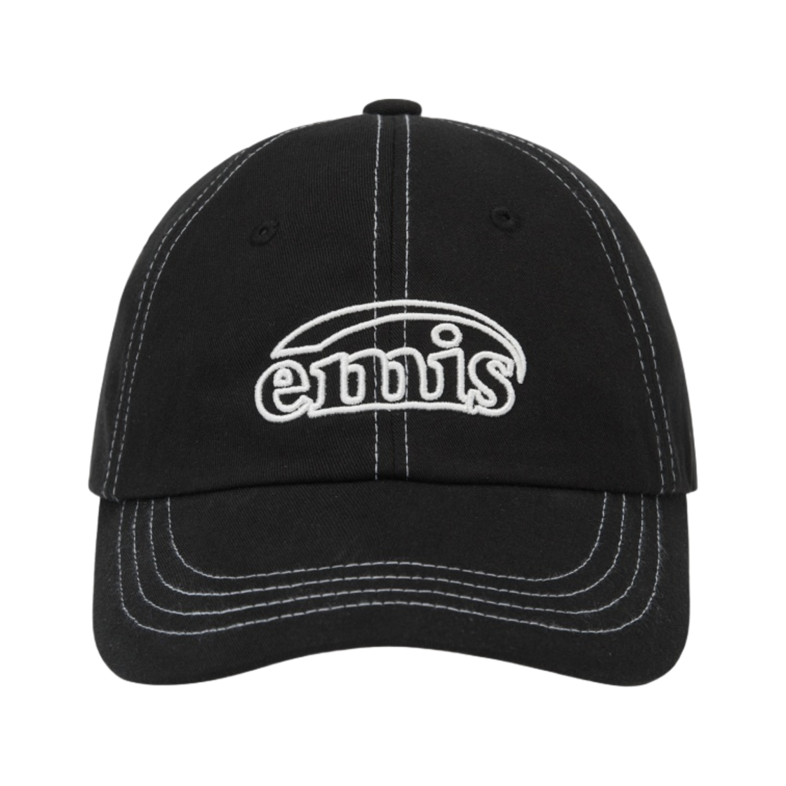 이미스 화이트 스티치 볼캡 블랙(Emis White Stitch Ball Cap Black)
