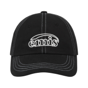 Emis White Stitch Ball Cap Black