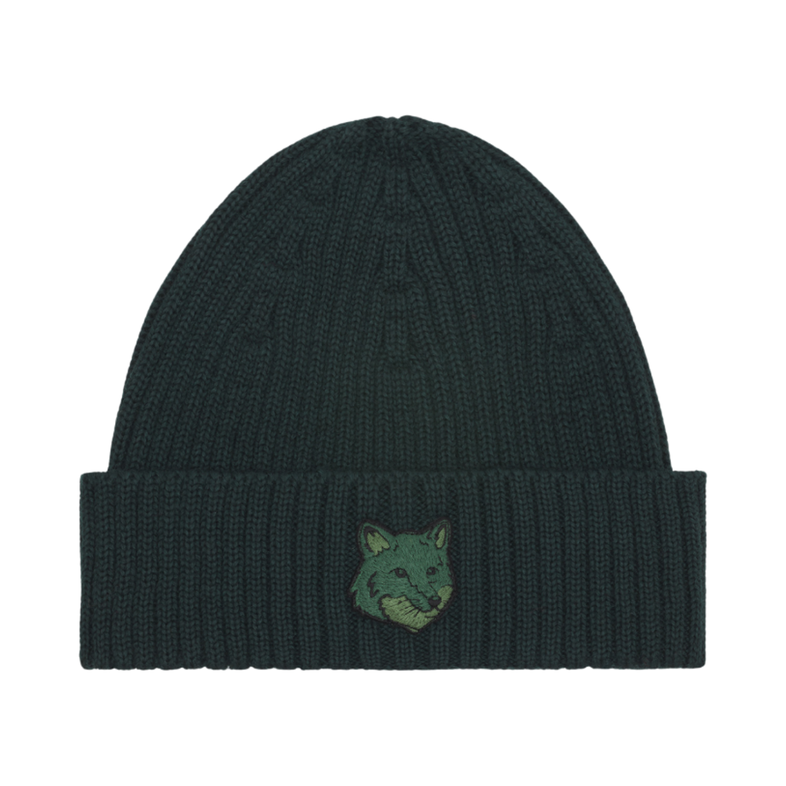 MM06111KT1022-P391 Maison Kitsune Bold Fox Head Beanie Ranger Green