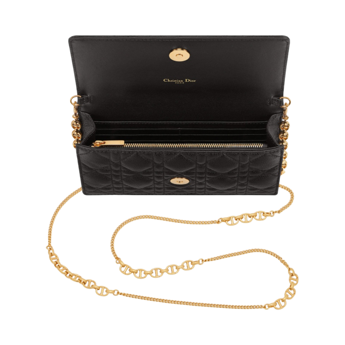 디올 카로 파우치 서플 까나쥬 카프스킨 블랙(Dior Caro Pouch Supple Cannage Calfskin Black) - 4
