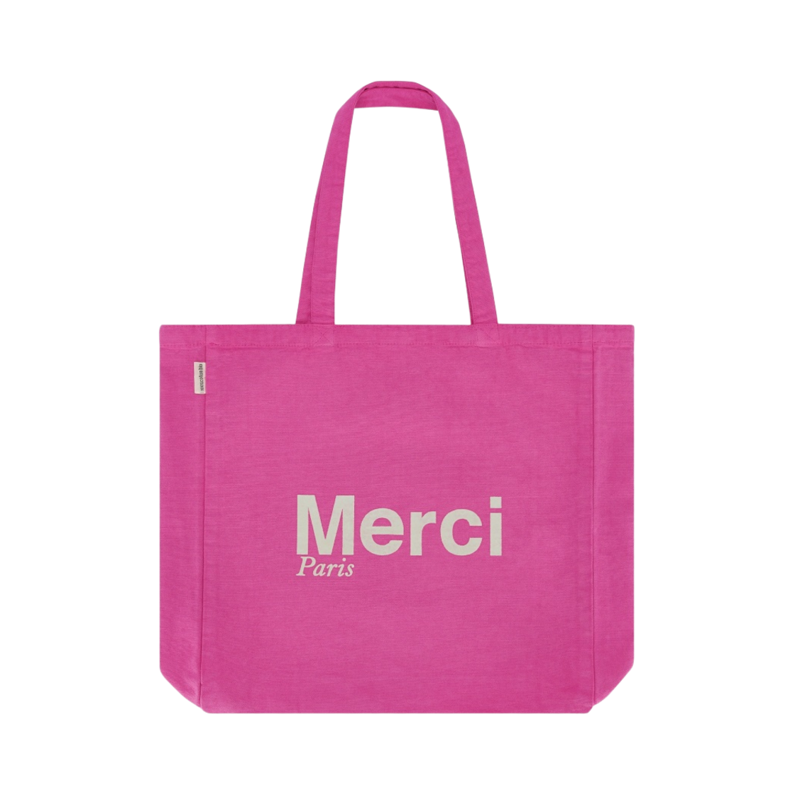 - Merci Cotton Tote Bag Large Pink Ecru
