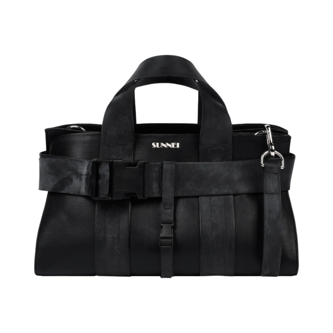 CACCXBAG018-CAN003-001 Sunnei Small Parallelepipedo Messenger Bag Black