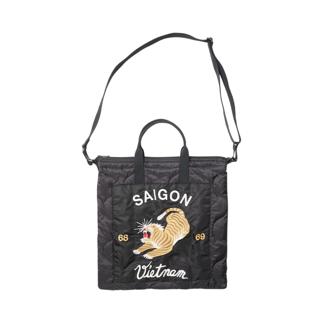 6842BK Houston Japan EMB Quilting Tiger Helmet Bag Black 6842BK
