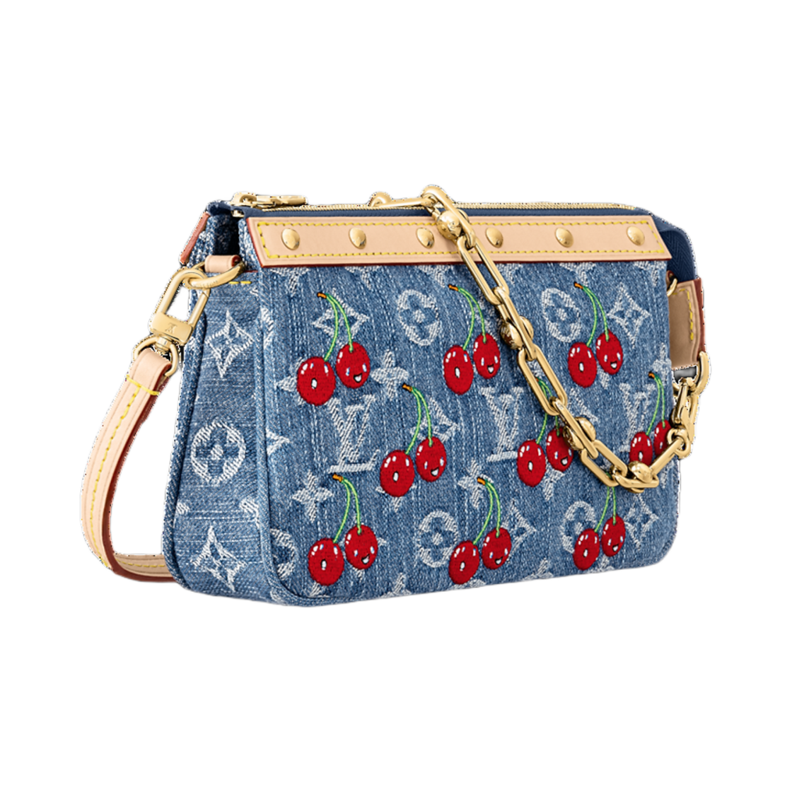 루이비통 x 무라카미 타카시 포쉐트 악세수아 모노그램 체리 데님(Louis Vuitton x Murakami Takashi Pochette Accessoires Monogram Cherry Denim) - 2