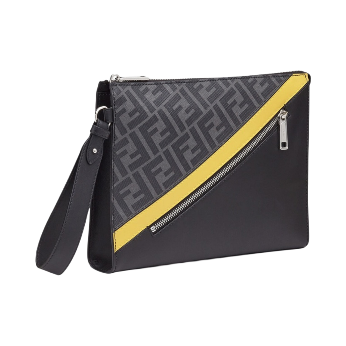 펜디 FF 모티프 패브릭 플랫 파우치 그레이(Fendi FF Motif Fabric Flat Pouch Grey) - 2