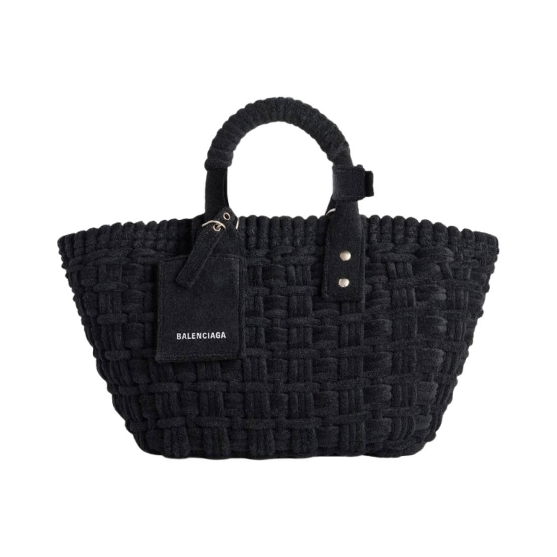 발렌시아가 비스트로 XS 베스킷 스트랩 스폰지 패브릭 블랙(Balenciaga Bistro XS Basket with Strap Sponge Fabric Black) - 1