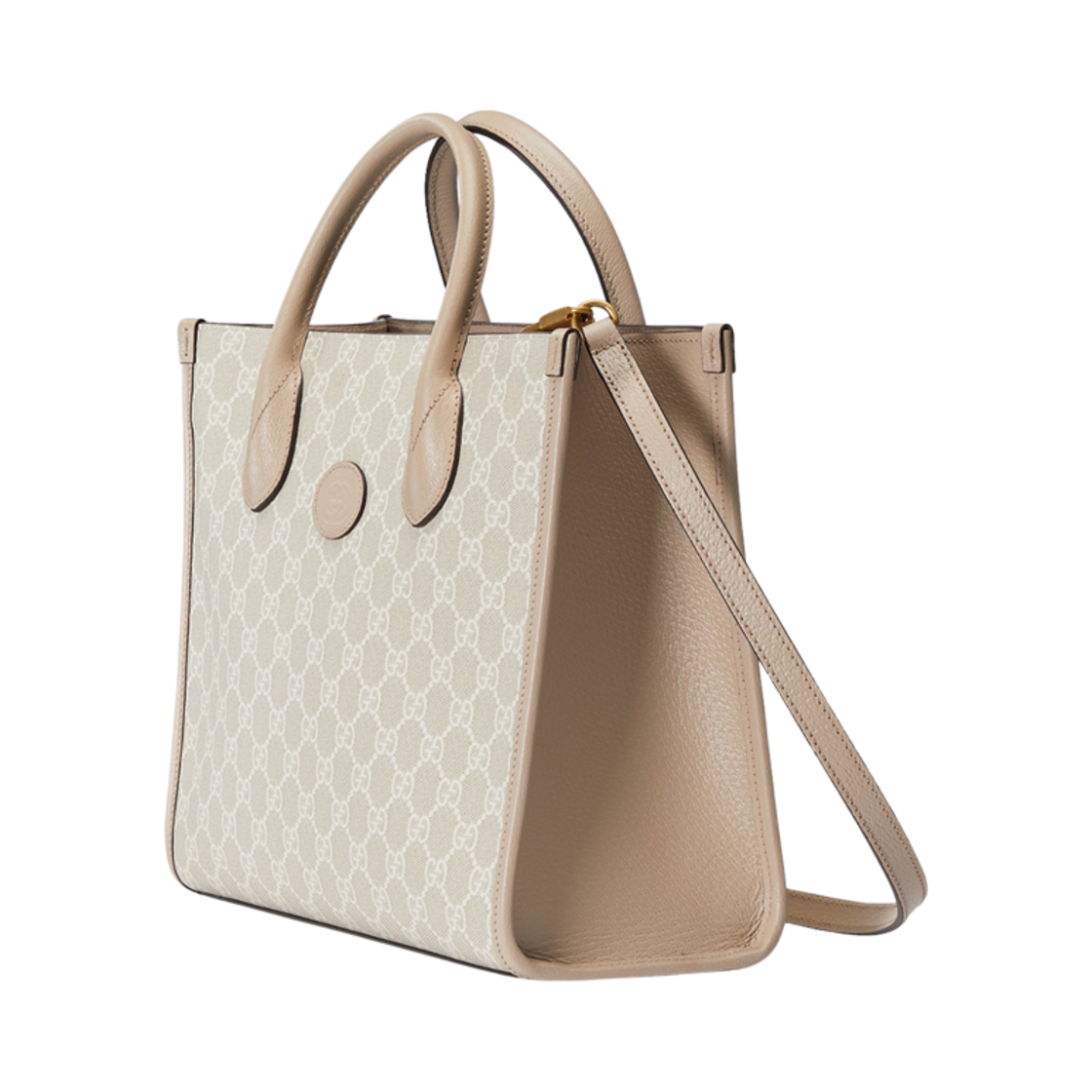 구찌 스몰 토트백 인터로킹 G 베이지 화이트 GG 슈프림(Gucci Small Tote Bag with Interlocking G Beige White GG Supreme) - 2