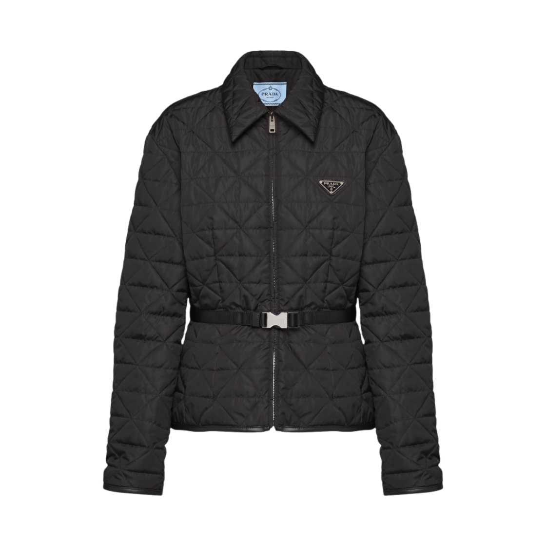 (W) 프라다 리나일론 크롭 자켓 블랙((W) Prada Re-Nylon Cropped Jacket Black) - 1