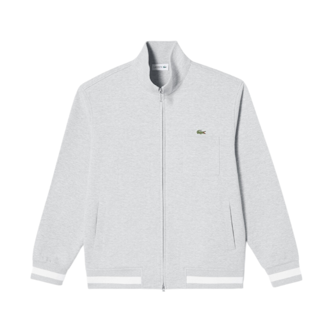 라코스테 하이넥 집업 스웨트 그레이 신(Lacoste High-Neck Zip-Up Sweat Grey Chine)