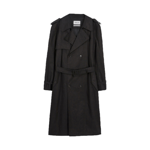 25SW MENS_18_ YUJI Mens Yuji Ui Signature Trench Coat Black