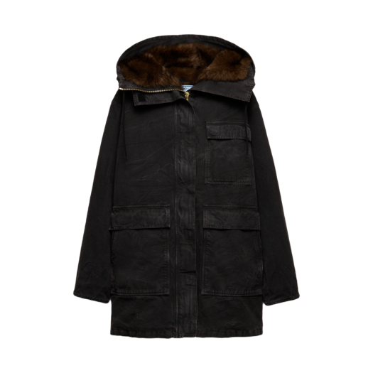 292240-157N-F0002 (W) Prada Canvas Coat Black