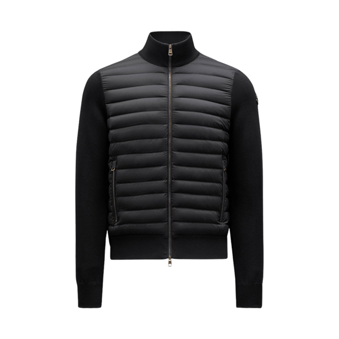 J1-091-9B00018-V9100-999 Moncler Padded Cotton Zip-Up Cardigan Black - 24SS