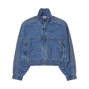 (W) Adidas Premium Essential Denim Track Top Blue - KR Sizing