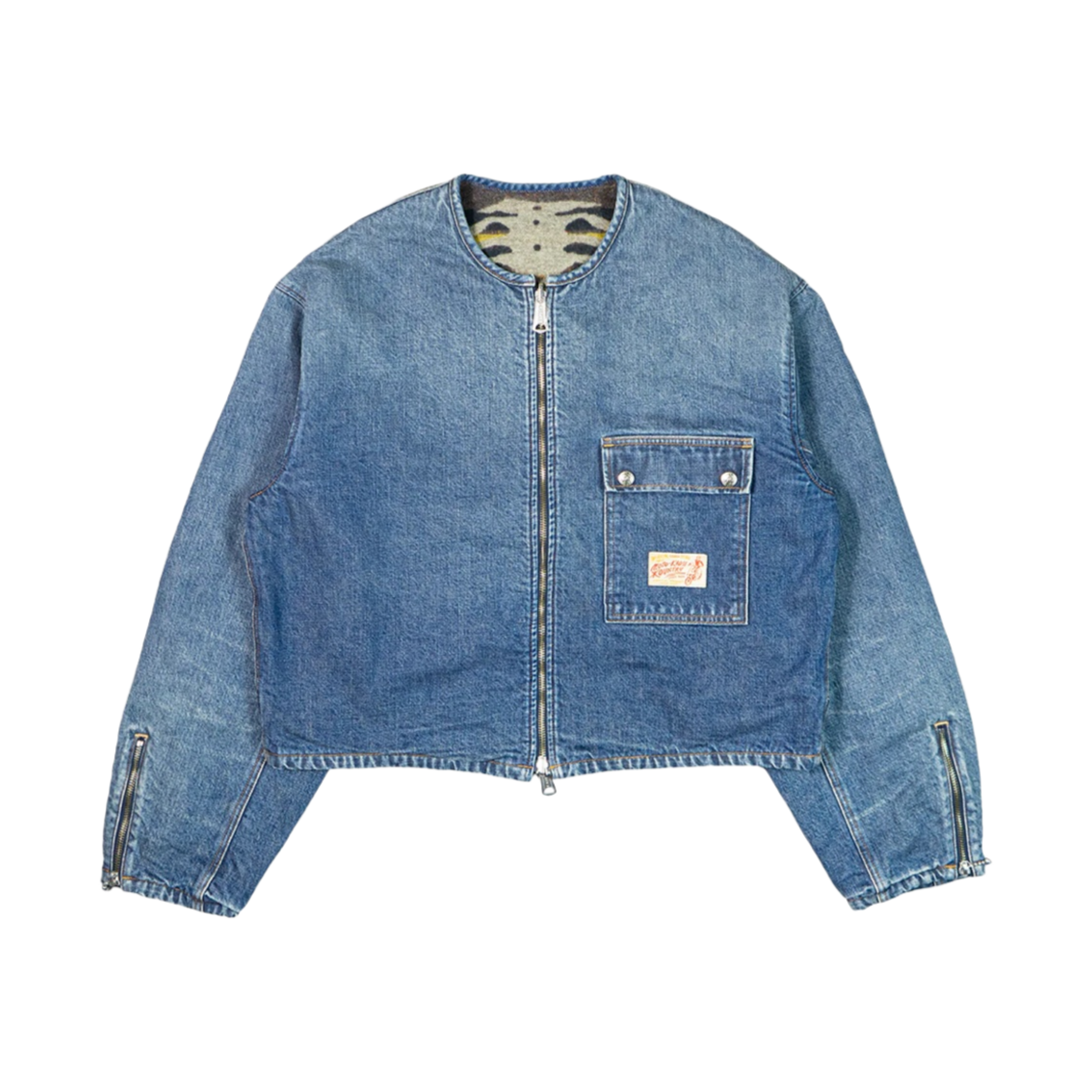 캐피탈 14온즈 데님 본 라이닝 리버시블 모토크로스 자켓 인디고(Kapital 14 oz. Denim Bone Lining Reversible Motocross Jacket Indigo)