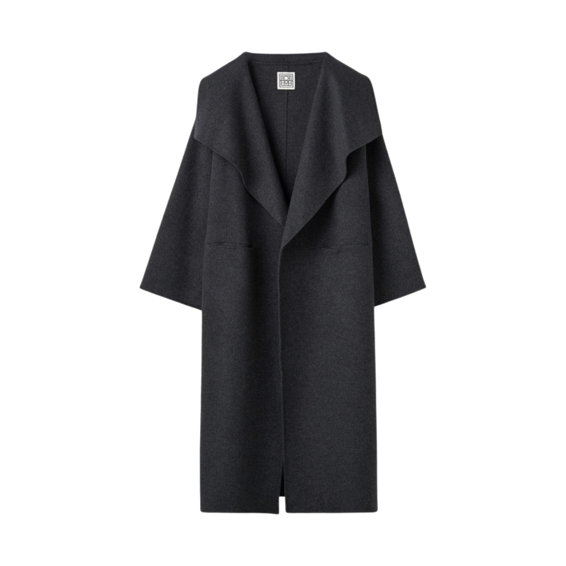 (W) 토템 시그니쳐 울 캐시미어 코트 다크 그레이 멜란지((W) Toteme Signature Wool Cashmere Coat Dark Grey Melange) - 1