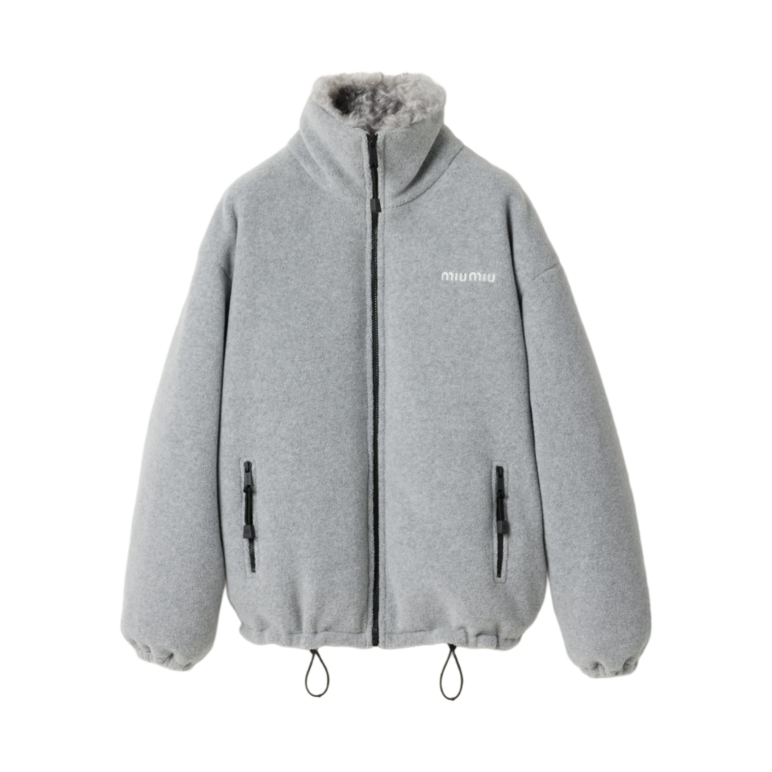 ML1123-16QT-F0K44 (W) Miu Miu Fleece Down Jacket Marble Gray