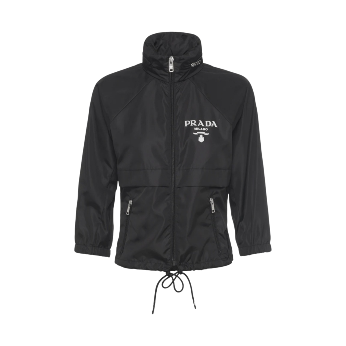 (W) 프라다 라이트 리나일론 레인 자켓 블랙((W) Prada Light Re-Nylon Rain Jacket Black) - 1
