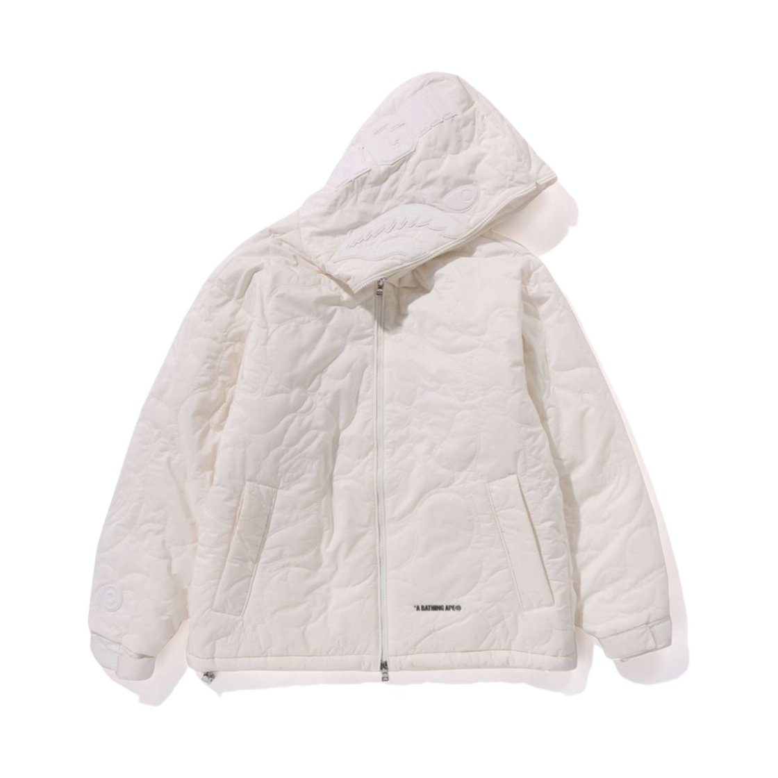 베이프 라인 카모 퀼티드 나일론 샤크 풀 집 자켓 아이보리(BAPE Line Camo Quilted Nylon Shark Full Zip Jacket Ivory) - 2