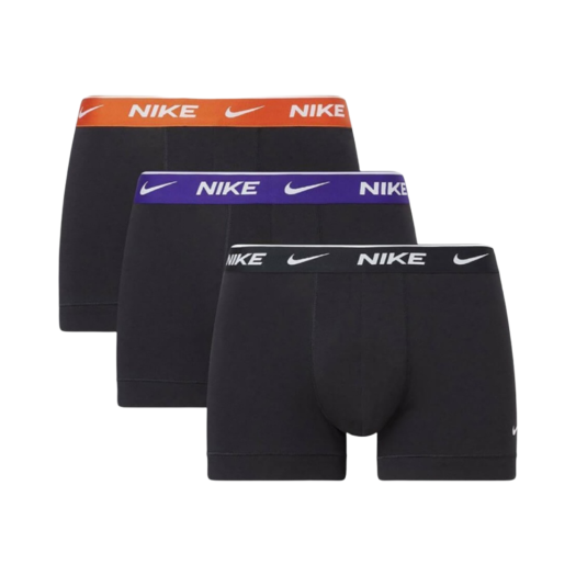 Nike Everyday Cotton Stretch Trunk Black Orange Purple (3 Pack)
