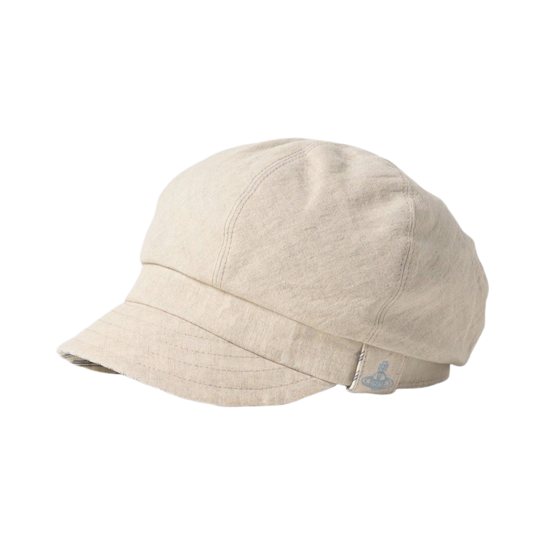 (W) 비비안 웨스트우드 스트라이프 리넨 뉴스보이 베이지((W) Vivienne Westwood Striped Linen Newsboy Beige) - 1