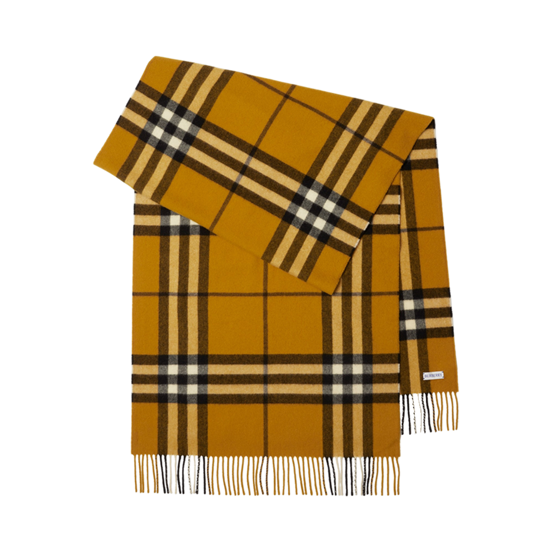 8091015 Burberry Wide Check Cashmere Scarf Teak - 대표 이미지 #1