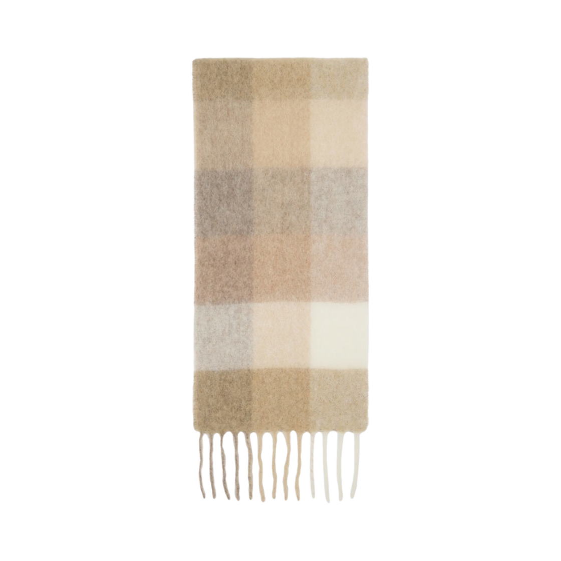 CA0084-AYS Acne Studios Mohair Check Scarf White Beige - #2
