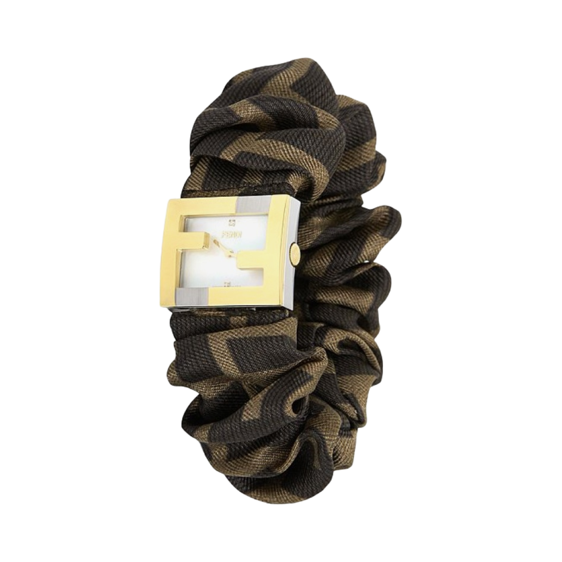 FOW848A85FF0MQ7 (W) Fendi Jacquard Mania Baguette Watch Brown