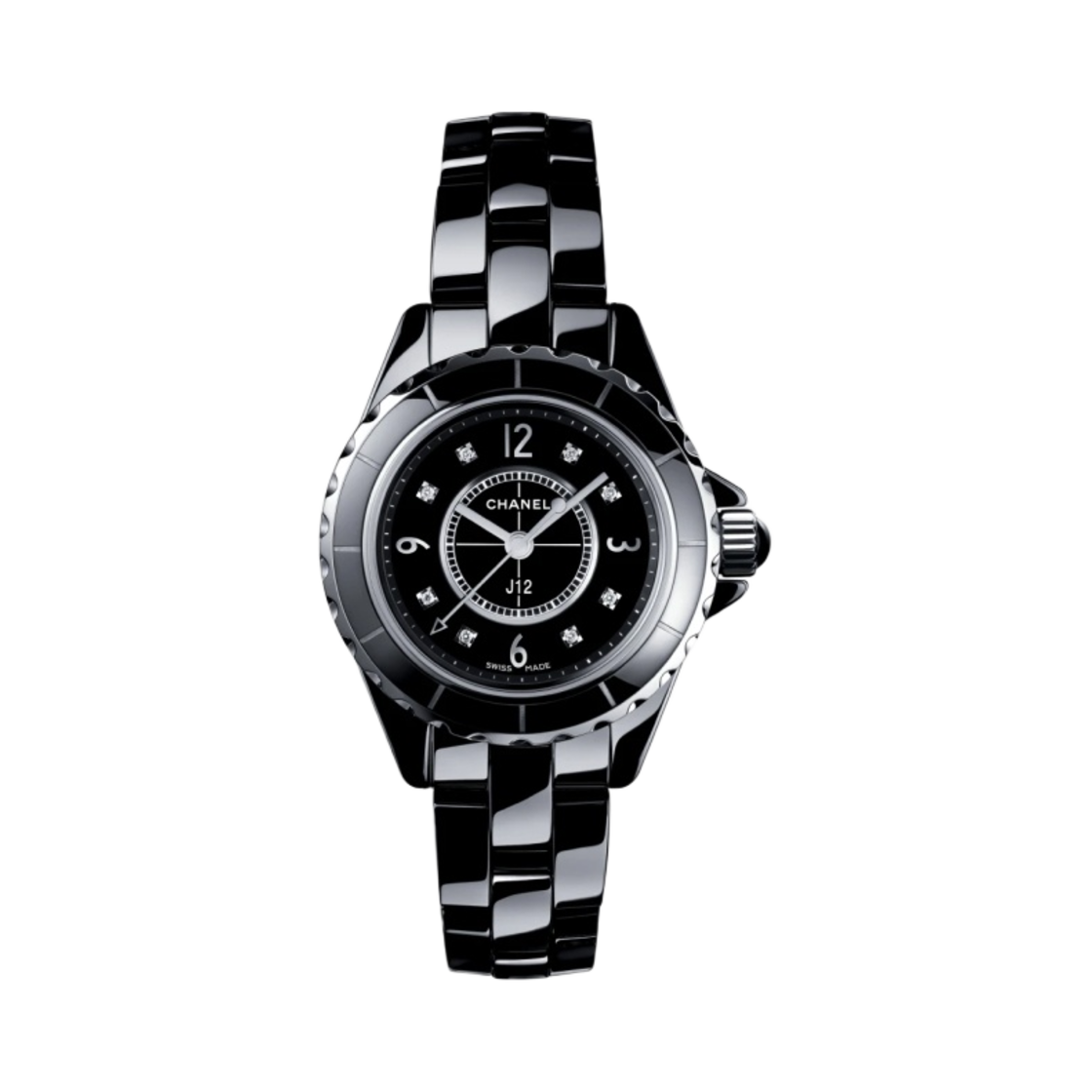 샤넬 J12 워치 29mm 쿼츠 블랙 다이아 베젤 & 인디케이터(Chanel J12 Watch 29mm Quartz Black Diamond Bezel & Indicators)