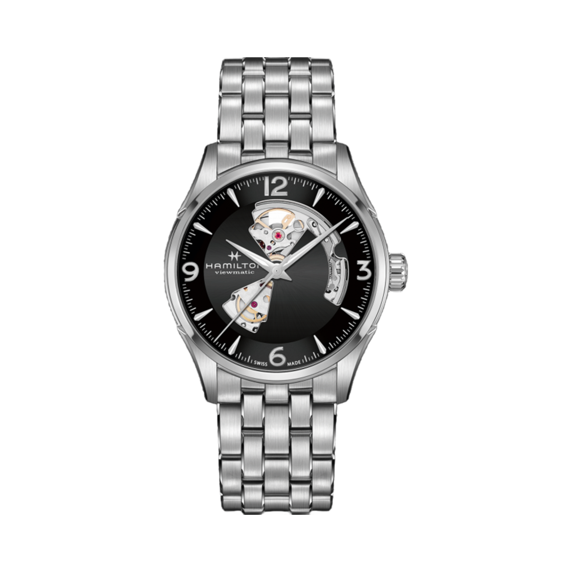 해밀턴 재즈마스터 오픈 하트 오토 42mm 스테인리스 스틸 블랙(Hamilton Jazzmaster Open Heart Auto 42mm Stainless Steel Black)