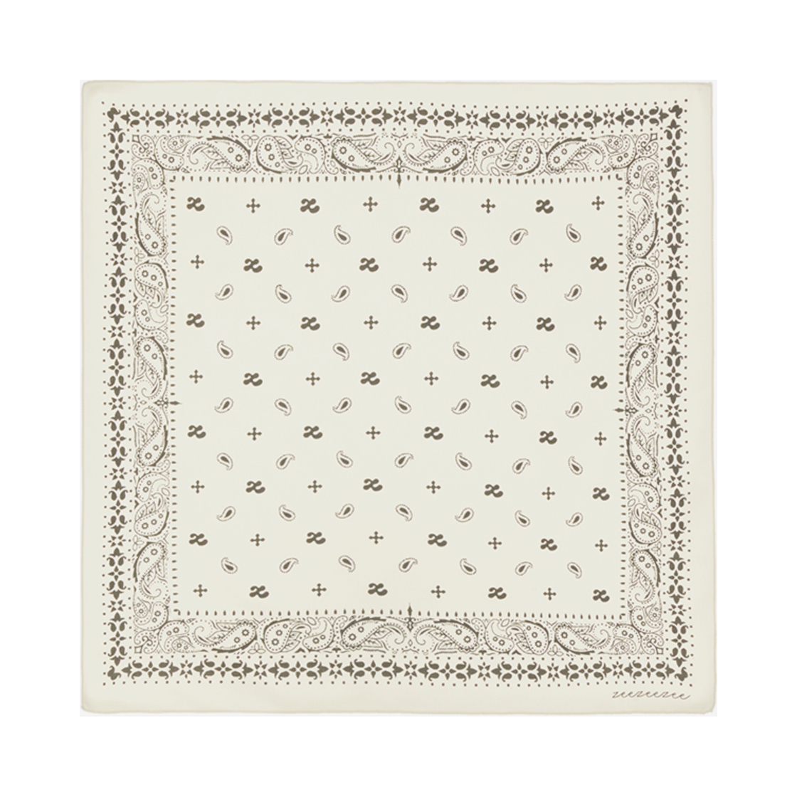 Z24FW AC001IV zeezeezee Printed Silky Scarf Ivory