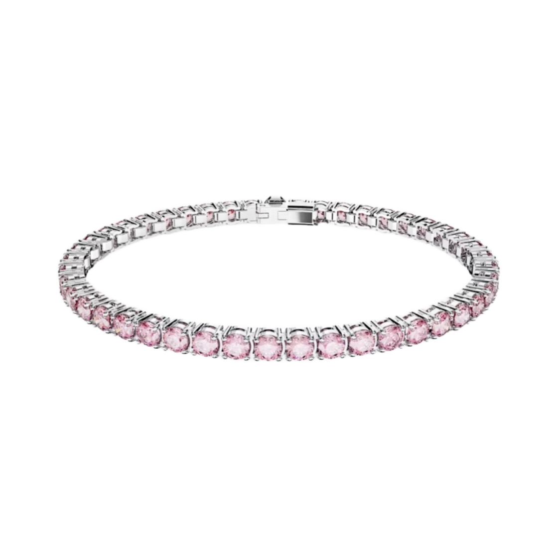 (W) 스와로브스키 매트릭스 테니스 브레이슬릿 핑크 로듐 플래팅((W) Swarovski Matrix Tennis Bracelet Pink Rhodium Plated)